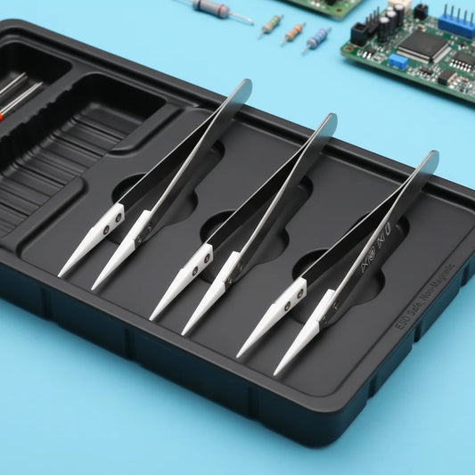 Stainless Steel Ceramic Tipped Tweezers Ceramic Tips Heat Pointed Resistant Heat Resistant Tweezer Fine Pointed Tip