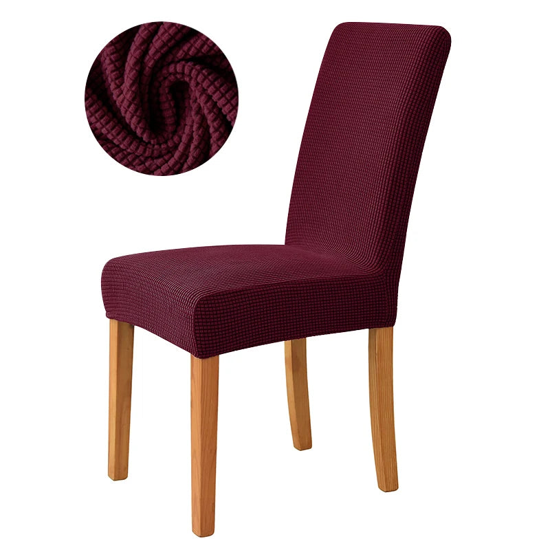Elastic Dining Room Chair Cover Stretch Thick Jacquard Kitchen Chair Cover Slipcover For Dining Kitchen Hotel Wedding Banquet