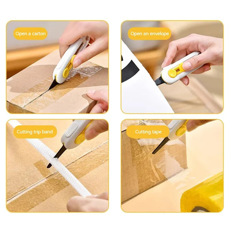 Magnetic Courier Opening Knife Multifunctional Portable Courier Unboxing Knives Retractable Self-locking Rebound Art Knife To
