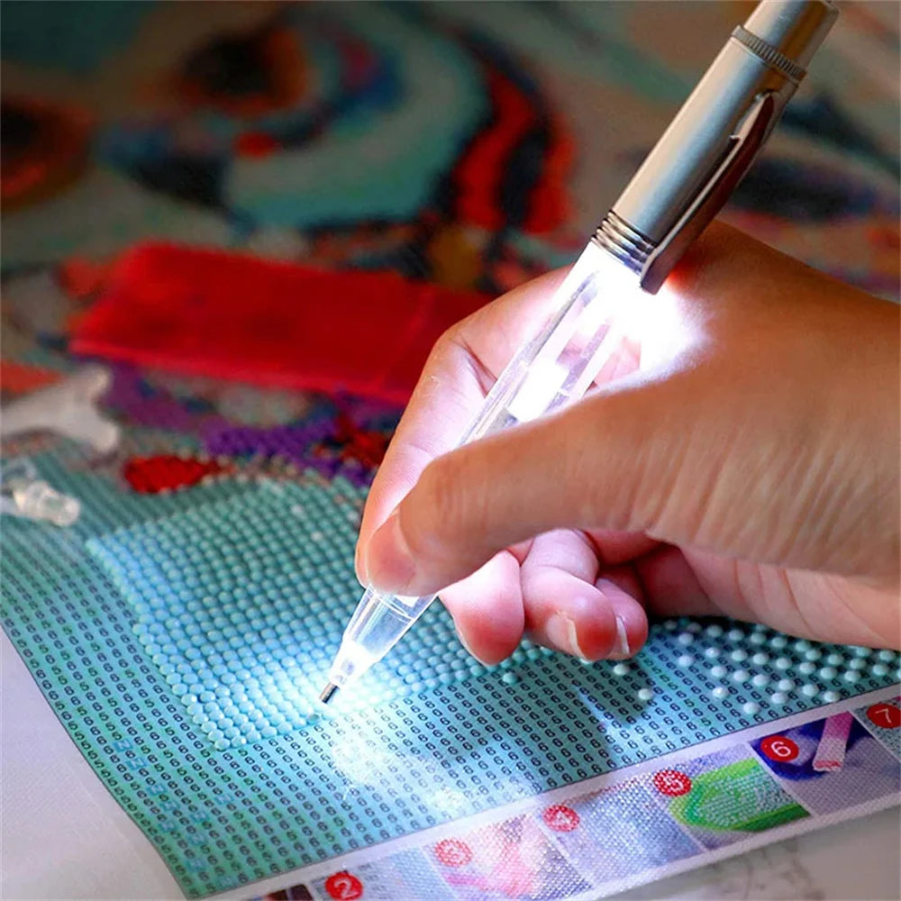 LED DIY Diamond Painting Pen with Light Illumination Drill Art Lighted Pen Applicator Bead Accessories Lighting Tool Accessor