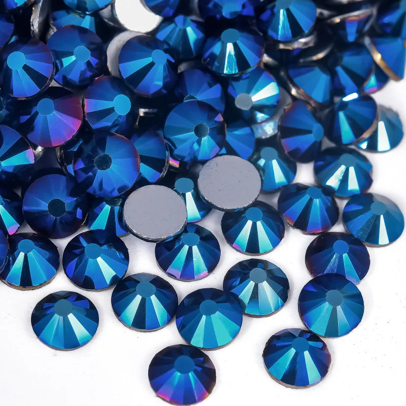 Billow Blue Series Non Hotfix Rhinestones SS6-SS30 Nail Charm Art Flatback Crystals Super Glitter Glass Strass for DIY Craft 