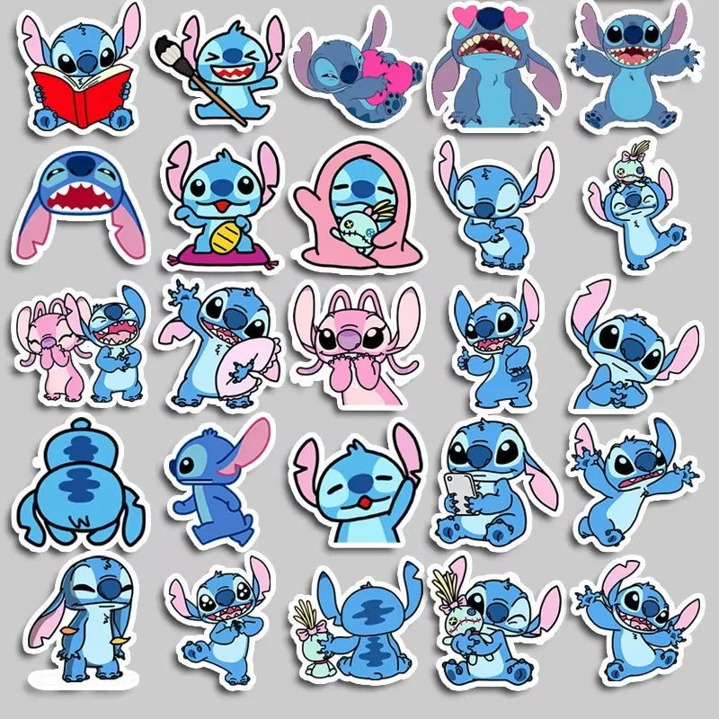 50piece new cute back to school anime stitch stickers anime parody cute patterns girl children birthday holiday gifts - 100PC