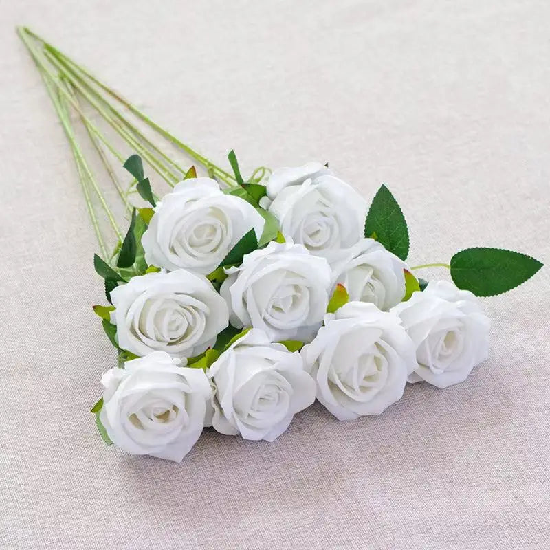 1/5/10/20pcs Roses Artificial Flowers Rose Flower Branch Artificial Red Roses Realistic Fake Rose for Wedding Home Decor - fl