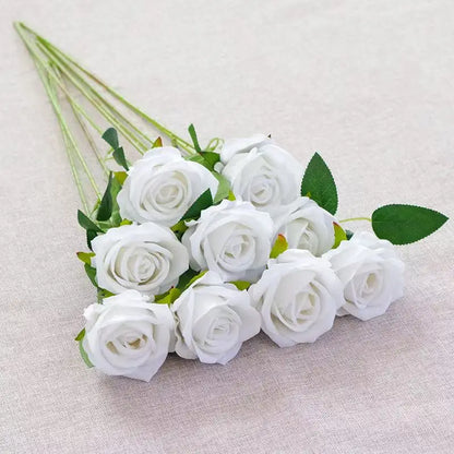1/5/10/20pcs Roses Artificial Flowers Rose Flower Branch Artificial Red Roses Realistic Fake Rose for Wedding Home Decor - fl