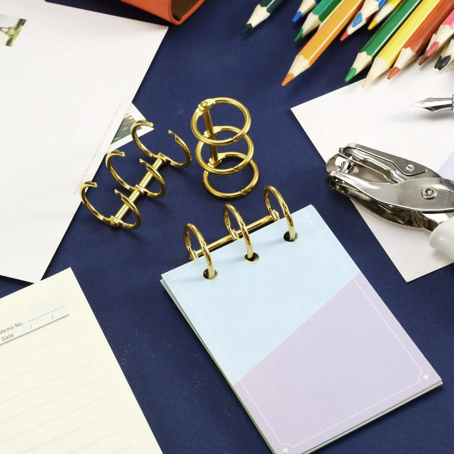 2-6Pcs Binding Book Rings 3 Ring Metal Loose Leaf Binders Book Rings Snap on Index Card Binder for Photo and Paper Organizati