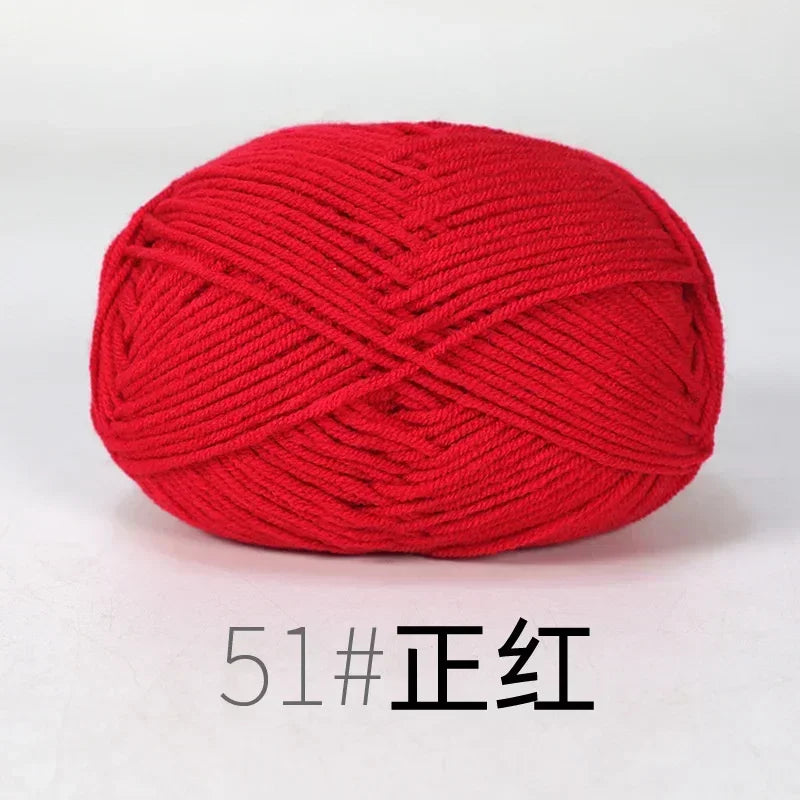 50g 4ply Milk Cotton Knitting Wool Yarn Needlework Dyed Lanas For Crochet Craft Sweater Hat Dolls Sewing Knitting Tools - 51