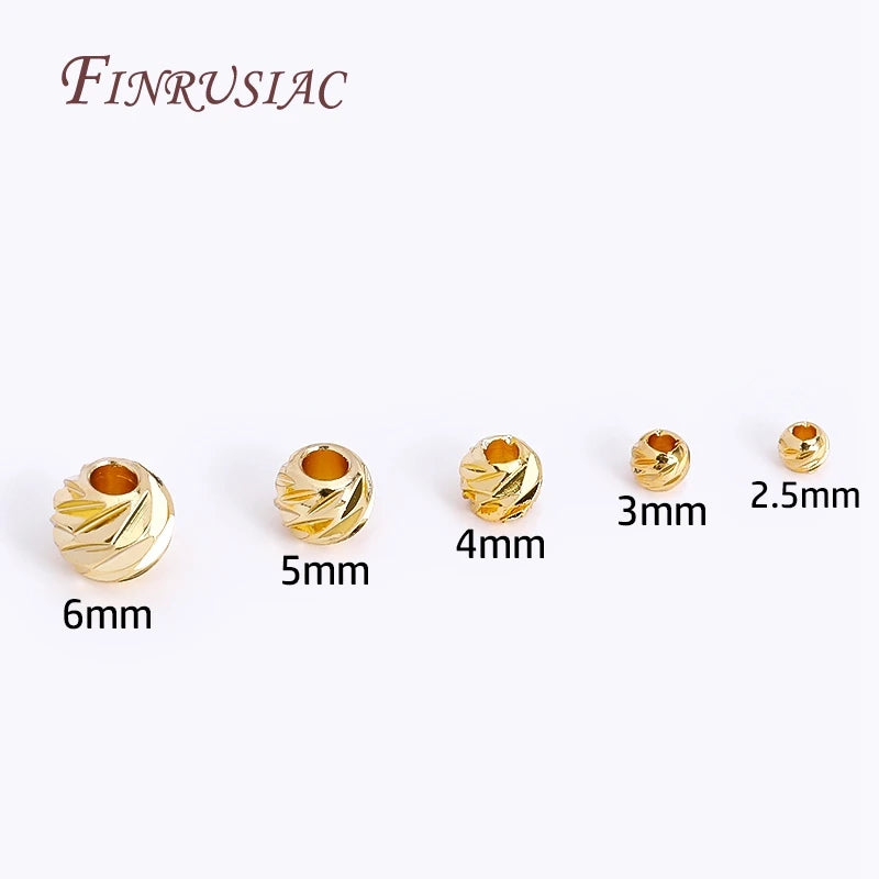 18K Gold Plated Spacer Bead For Jewelry Making,2.5-6mm Beads Separators,Decorative Beads For Bracelets,DIY Accessories