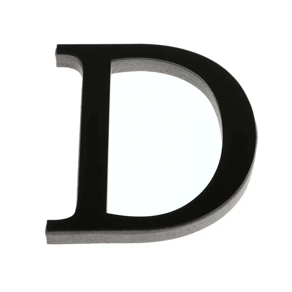26 Letters DIY 3D Mirror Acrylic Wall Sticker Ornaments Black English Alphabet Decals Home Decor Wall Art Mural Party Decorat