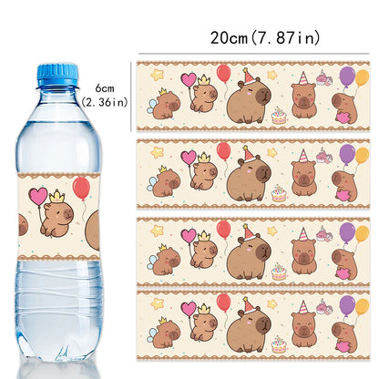 Birthday Decoration Capybara Birthday Invitation Card Cup Tablecloth Plate Napkin Poster Baby Shower Birthday Girl Party Favo