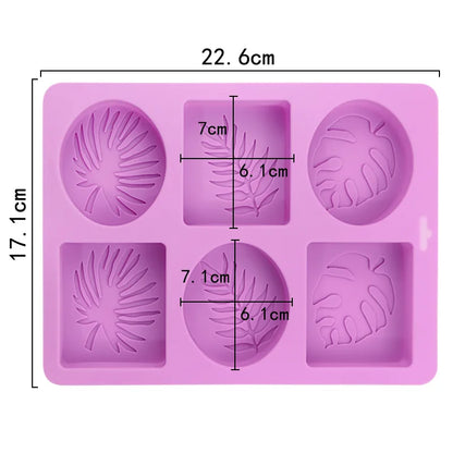 Round and Square Leaf Silicone Soap Mold Handmade Soap Making Supplies Diy Plaster Resin Candle Material Kit Cake Baking Tool
