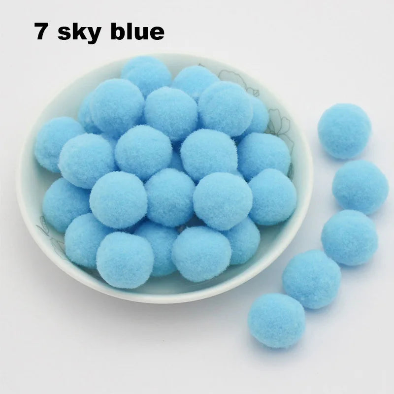 30-300Pcs Pom Poms Fluffy Soft Pompom Ball 8/10/15/20/25/30mm Handmade Sewing Craft DIY Kids Toy Christmas Weddinrg Decoratio