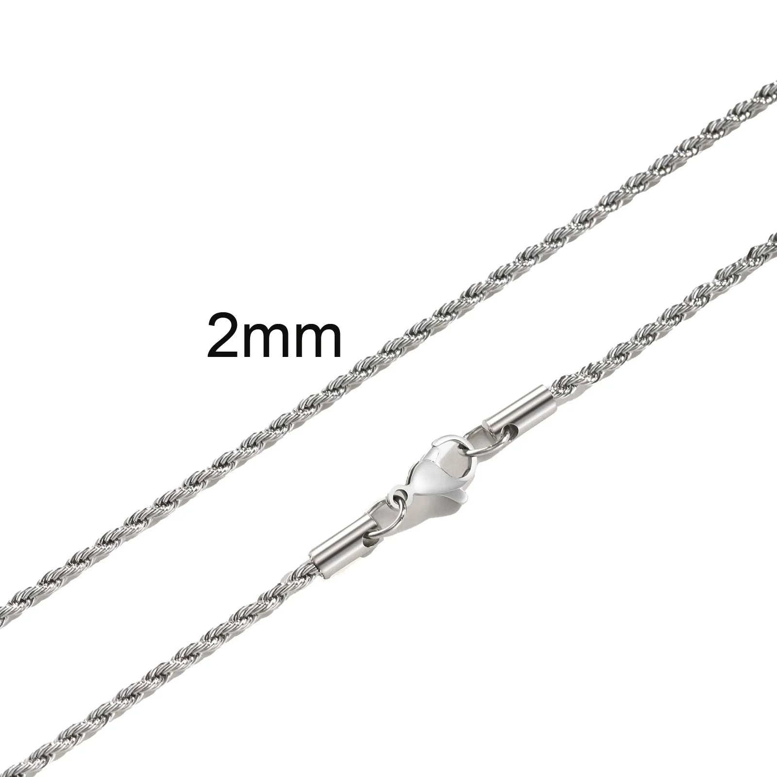 Punk Vintage Rope Chain Necklace for Men Women,Gold Color Stainless Steel Braided Twisted Chain,Hip Hop Casual Jewelry