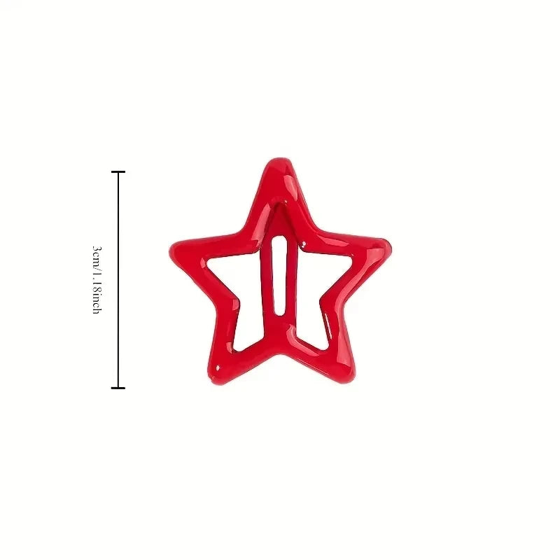 10/30/50pcs Colorful Star BB Hair Clips Girls Y2K Cute Star Barrettes Women Simple Metal Snap Clip Headdress Hair Jewelry Acc