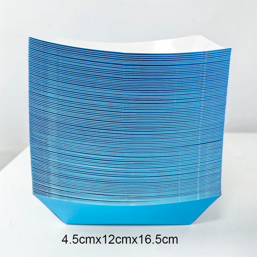 6/12/24 Solid Color Paper Food Trays Disposable Food Boat Black White Blue Yellow Popcorn Box Baby Showe Birthday Party Suppl
