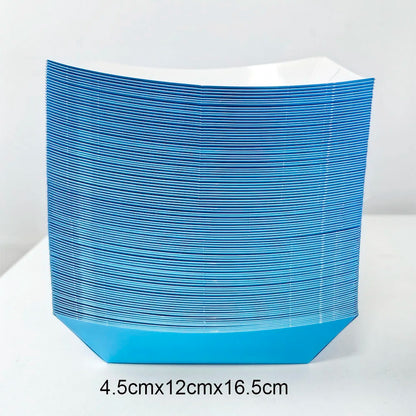 6/12/24 Solid Color Paper Food Trays Disposable Food Boat Black White Blue Yellow Popcorn Box Baby Showe Birthday Party Suppl