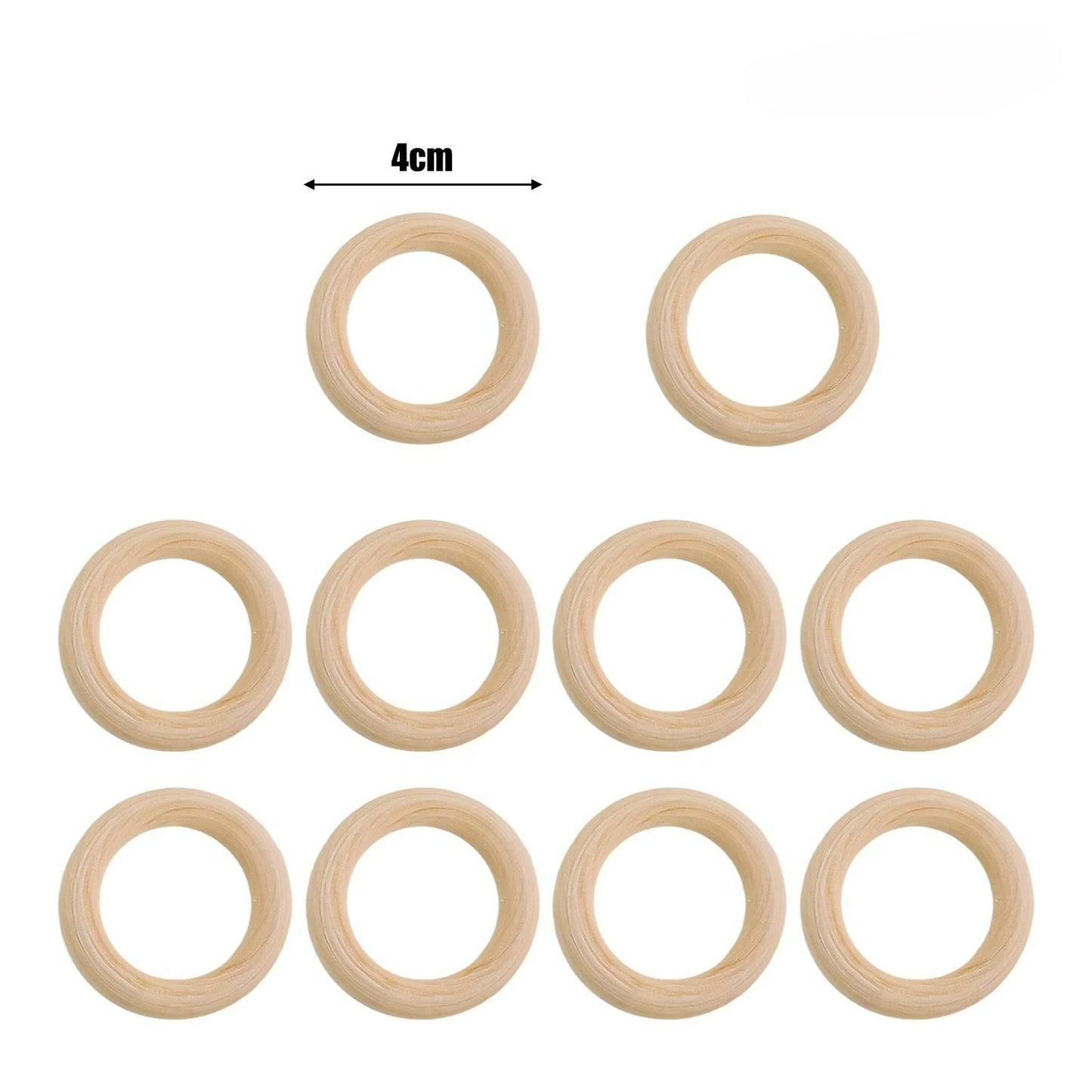 Unfinished Wood Rings Smooth Natural Wooden Ring Circles for Craft DIY Wood Hoops Jewelry Ornaments Connectors Jewelry Making