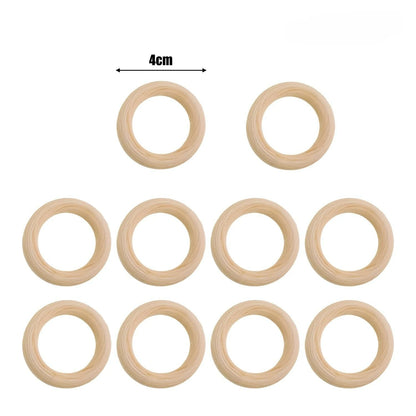 Unfinished Wood Rings Smooth Natural Wooden Ring Circles for Craft DIY Wood Hoops Jewelry Ornaments Connectors Jewelry Making