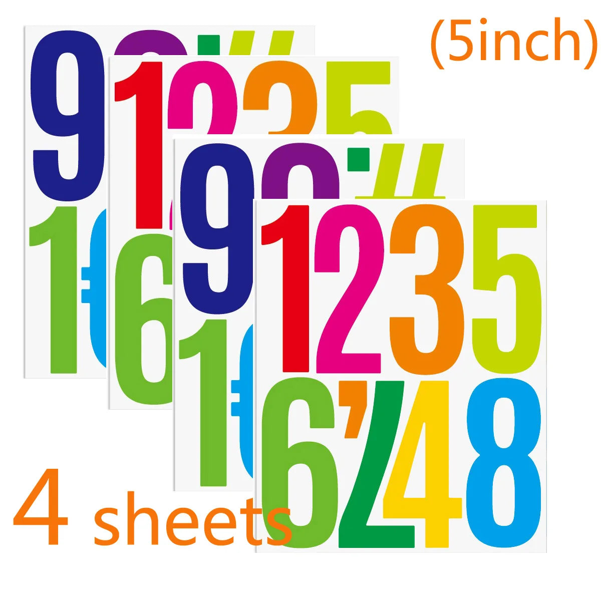 4 Sheets 5 Inch Big Alphabet Letter Numbers Stickers Removable Waterproof Letter Stickers for Car Mailbox Home Shop Office De