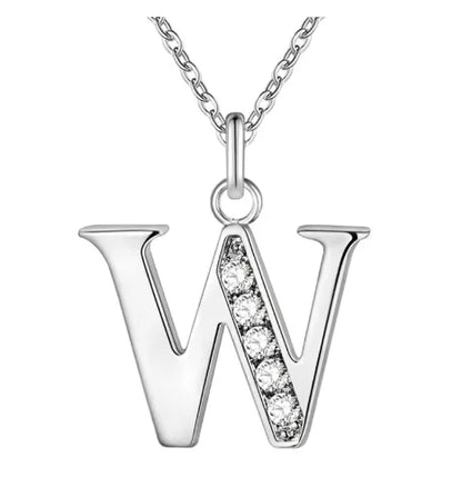 26 Letters 925 Sterling Silver Necklace Pendant Zircon For Women Exquisite Student Girlfriend Jewelry Accessories Wedding Gif