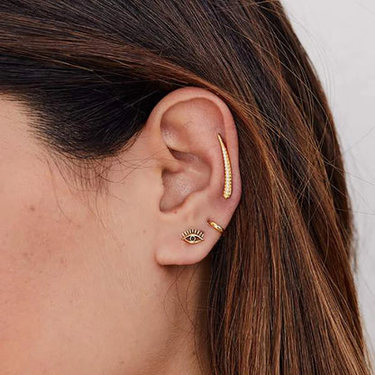 2021 gold-plated Ear Jackets Climbers Clip Earrings For Women CZ Zircon Stud Earring Earcuffs Men Jewelry