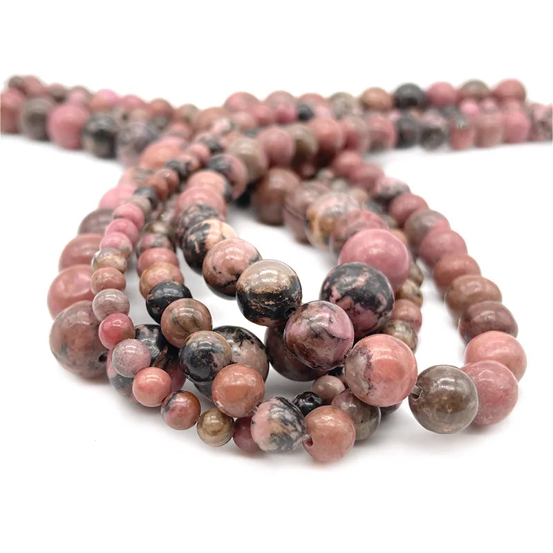 4 6 8 10mm Natural Stone Beads Amethyst Amazonite Agates Jades Loose Round Beads for Jewelry Making Bracelet Necklace DIY - B