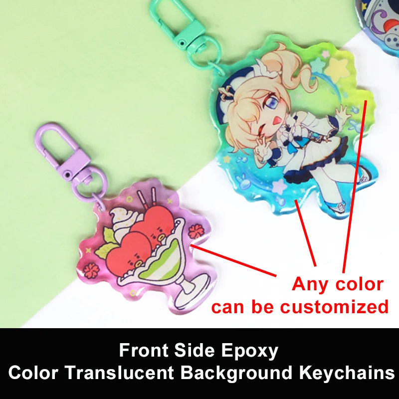 Custom Keychains Cartoon Llavero Key Chain Photo Customized Anime Charms Hologram Clear Acrylic Personalized Designer Keychai