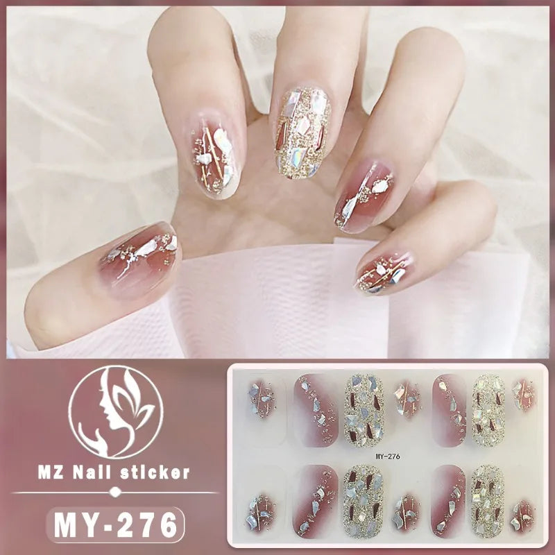 Nail Sticker Full Cover Waterproof Nail Art Manicure Decoration Sweet DIY Nail Decail Rhinestones Self Adhesive Manicure INS 