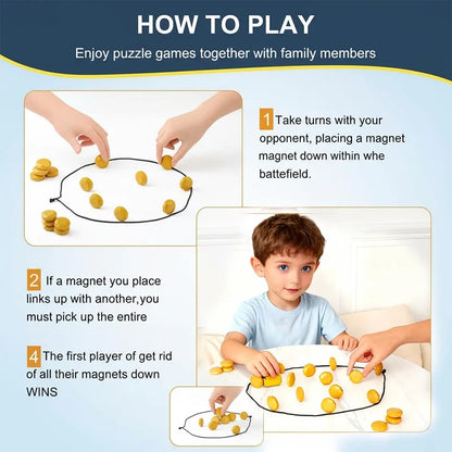 Party Games Magnetic Stones Game Interactive Magnet Board Strategy Game for Family Kids Adults longest side 3.4cm