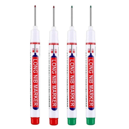 4Pcs/Set 20mm Deep Hole Long Nib Head Markers For Metal Perforating Pen Waterproof Bathroom Woodworking Decoration Multi-Purp