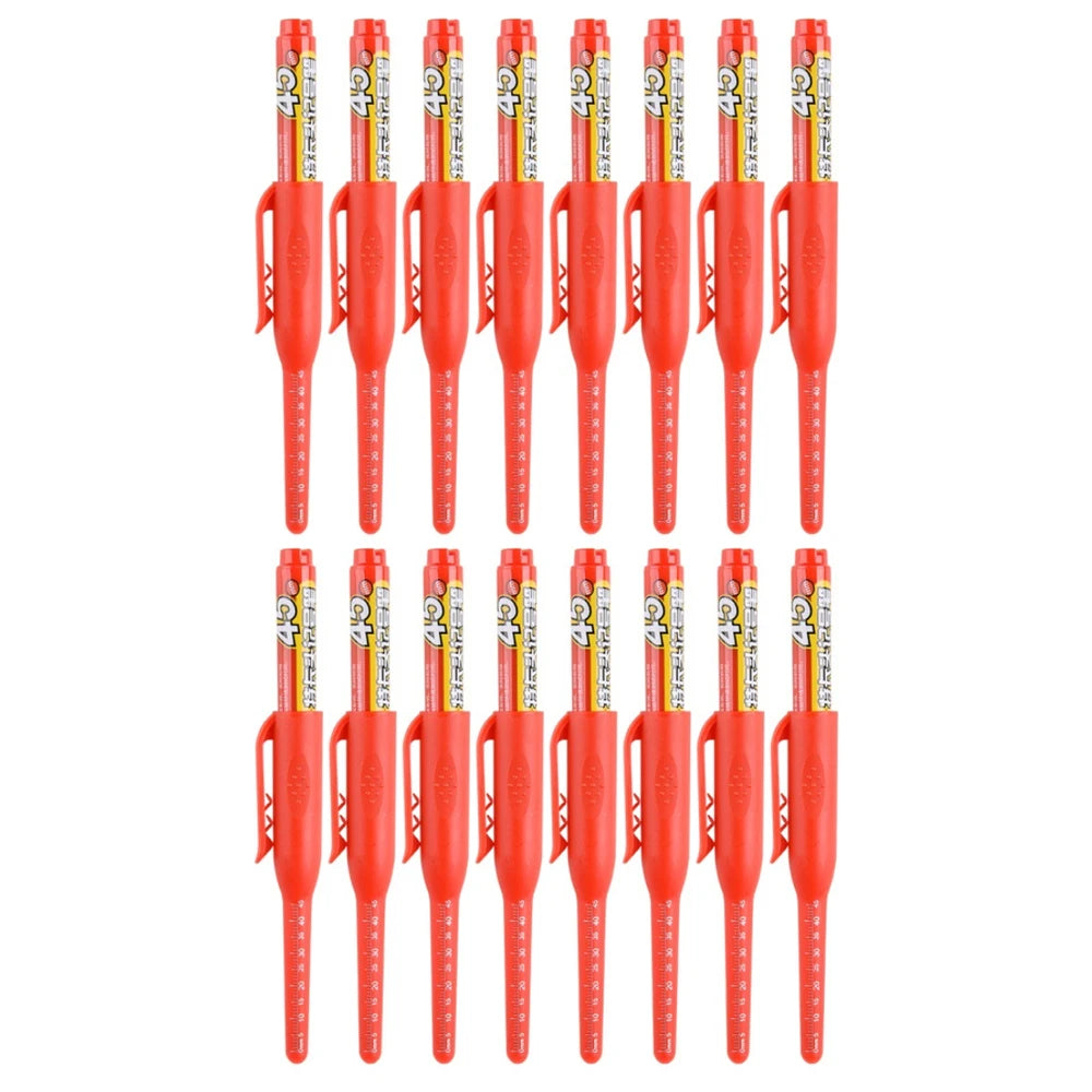 4-40Pcs White/Black/Blue/Red 45mm Deep Hole Marker Pens Long Nib Head Carpenter Pen Waterproof for Measuring Woodworking Offi