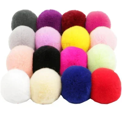 Pompom 5cm 6cm 8cm Fluffy Fur Ball Soft Pompon DIY Pompons For Keychain Sewing On Scarf Hats Shoes Apparel Craft Supplies