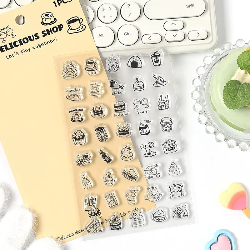 Cute Children's Silicone Seal Stamping Handbook Seal Art Decoration DIY Scrapbook Diary Album Student Stationery Aesthetic