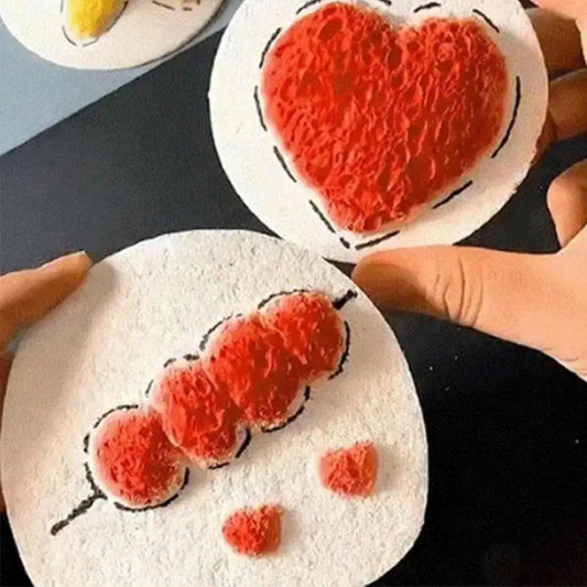 3D Drawing Magic Canvas Sponge Art Sets - Foam Texture Blank Painting Paper White Puffy Paint Paper for Creative Art Supplies