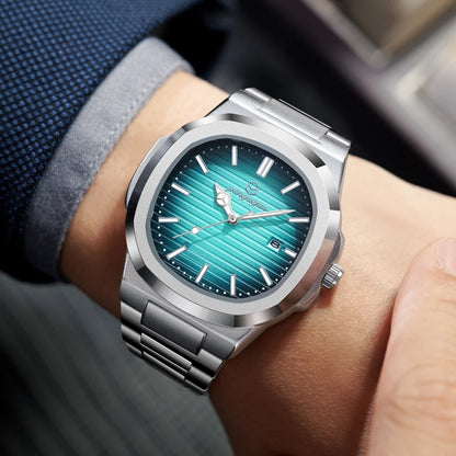 2026 New Luxury Military Man Watch Square Waterproof Luminous Date Week Men Watch Stainless Steel Quartz Men's Watches Reloj+