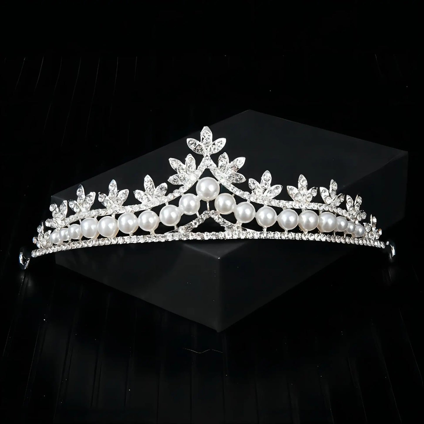 Bridal Baroque Rhinestones Crystal Tiaras Wedding Crown Hair Jewelry for Women Party Crowns Bride Accessory - Silver E