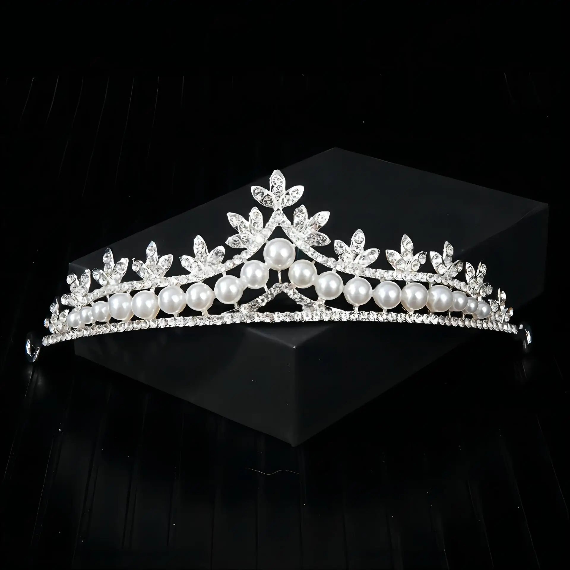 Bridal Baroque Rhinestones Crystal Tiaras Wedding Crown Hair Jewelry for Women Party Crowns Bride Accessory - Silver E