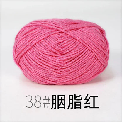 50g 4ply Milk Cotton Knitting Wool Yarn Needlework Dyed Lanas For Crochet Craft Sweater Hat Dolls Sewing Knitting Tools - 38