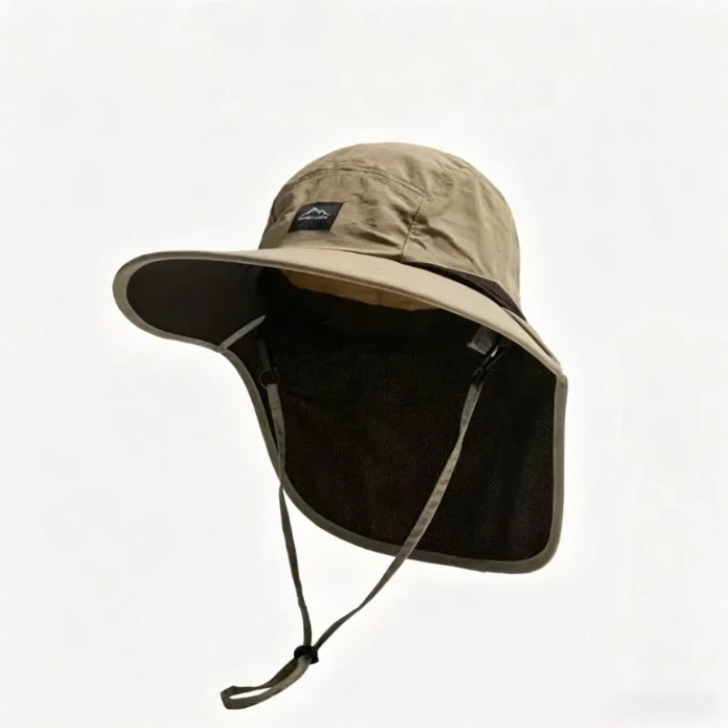 Caps Summer Wide Brim Neck Protection Unisex Bucket Hats Outdoor Visor Quick-drying Panama Sunscreen Tied Fishing Hiking Hat 