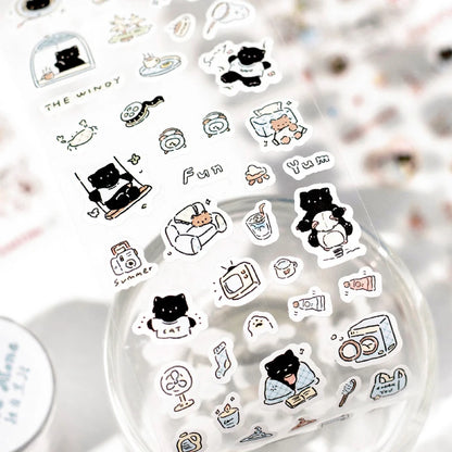 Journal GO 6.5x200cm Kitten Life Diary Tape Sticker Decorative Collage Adhesive DIY Scrapbooking Masking Tape Lovely Cat Stic