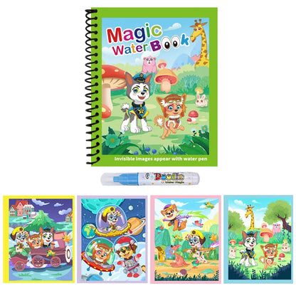 1pc Reusable Water Drawing Book Magic Water Book Mess-Free Magic Painting Pad with Refillable Water Pen Learning Education To
