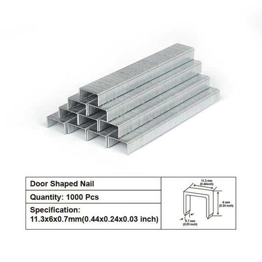Value Pack 1000pcs Door-shaped Nail Gun Nails, Nail Height 6mm, Can Be Adapted To Staple Gun 4-8mm In The Store