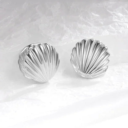 New Exaggeration Ocean Shell Texture Stud Earrings for Women Trendy Accessories Personalization Jewelry Earrings Daily Wear -