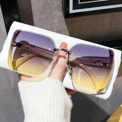 Ins Fashion Brand Square Sunglasses Women Luxury Desig Sun Glasses Ladies Vintage Trendy Driving Eyeglasses Gafas De Sol - YE