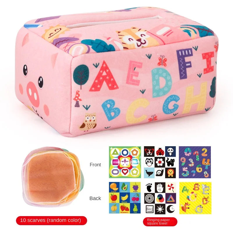 Baby Montessori Toy,Magic Tissue Box,Educational Learning Activity Sensory Toy For Kids Finger Exercising Busy Board Baby Gam