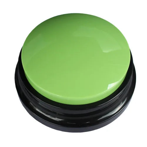 Pet Button Color Voice Recording Button, Dog Buttons for Communication Pet Training Buzzer, 30 Second Record - Green B