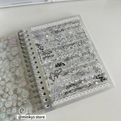 Original 32 Sheets PET Transparent Sticker Book Korean Scrapbooking Stickers For Journal Hand Book Stationery