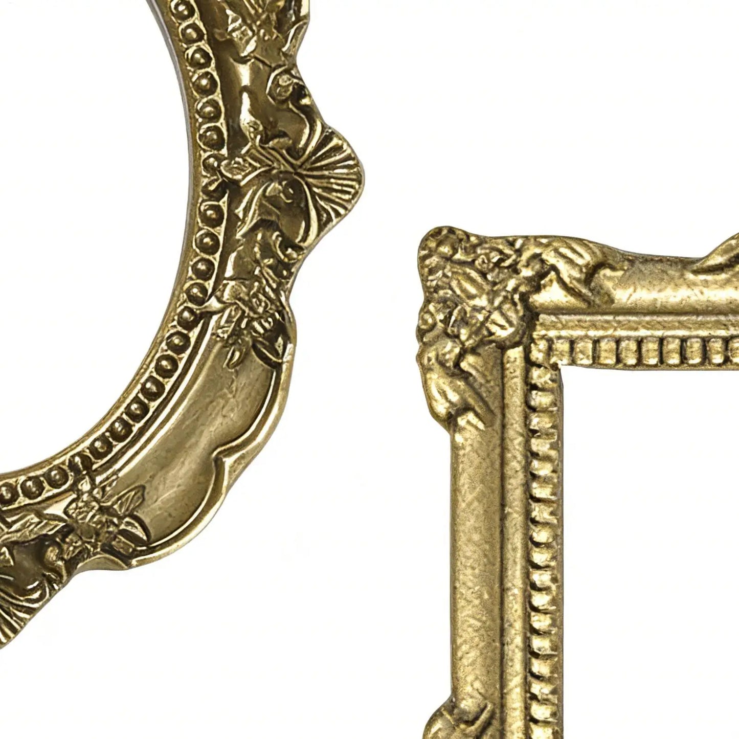 5pcs Miniature Picture Frame Decor Accessories Small Gold Resin Frames Mini House nament Photo Props Vintage Charm Frame