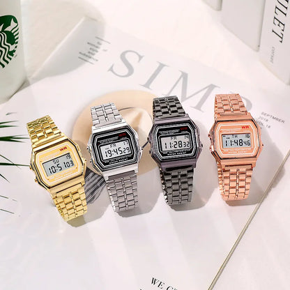 Sports Rose Gold Children Watches for Women Electronic Digital Display Retro Style Alarm Clock Men's Relogio Masculin Reloj