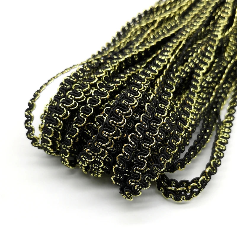 Lace Ribbon, 5 Yards Gold Silver Wave Lace Ribbon, Handmade Costume Trim, Wedding Party Accessories, Stage Performance Décor