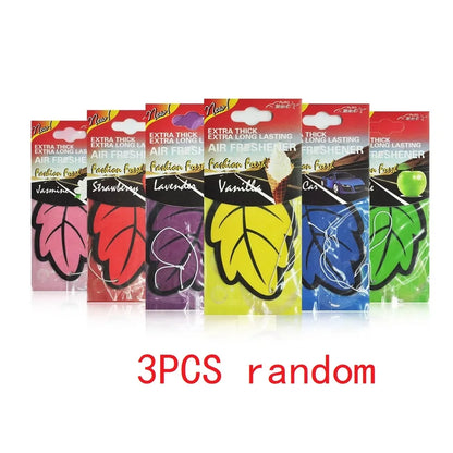 3-60pcs Car Air Freshener Natural Scented Tea Paper Auto Hanging Vanilla Perfume Fragrance Leaf Shape Car Accessories Interio